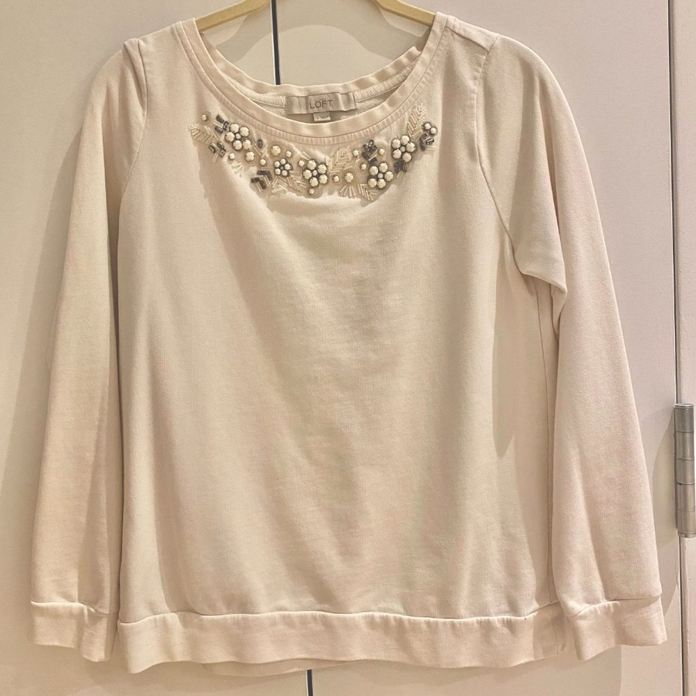 Loft Embroidered Holiday Sweater